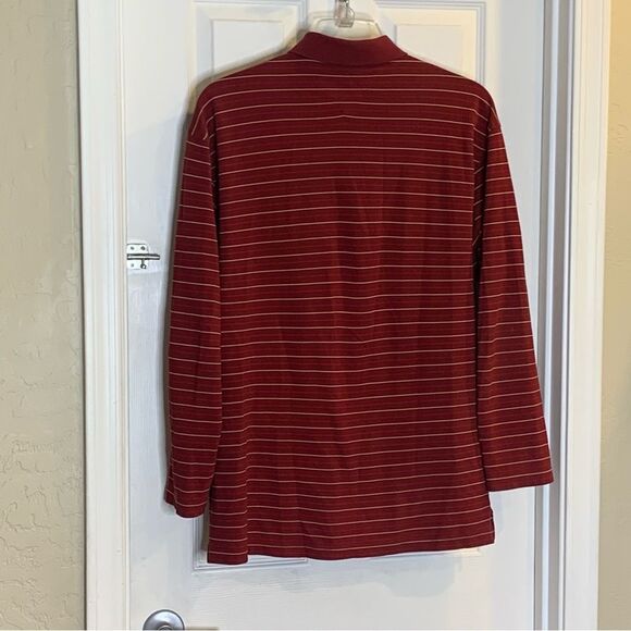 Vintage Tommy Hilfiger Dark Red Striped Polo Shirt Size XL - Picture 4 of 10